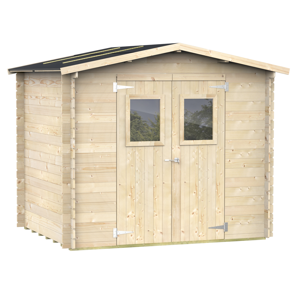 alce hobby 248x198 abri de jardin en bois avec fenêtres et porte à double battant 248x198x217 cm