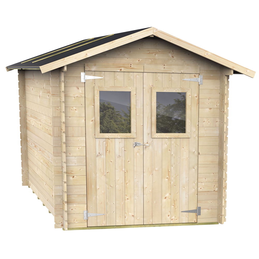 alce roby 198x198 abri de jardin en bois avec fenêtres et porte à double battant 198x198x215 cm