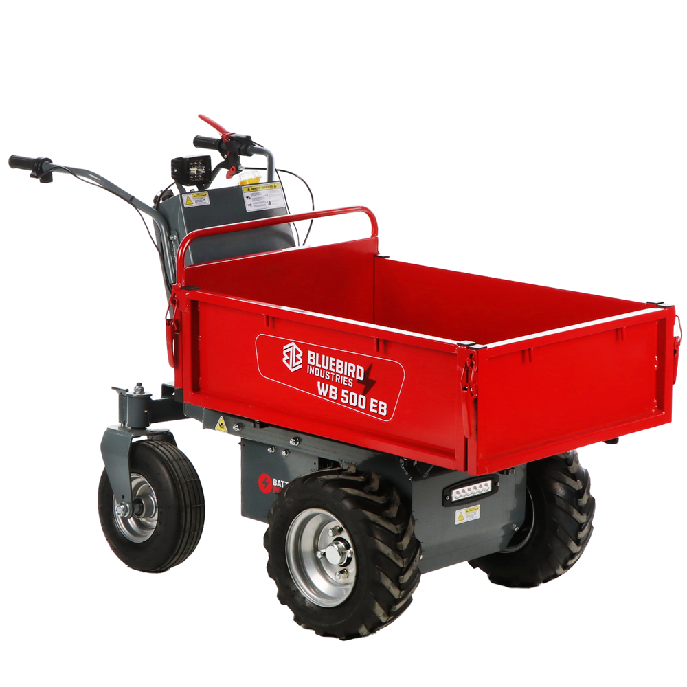 blue bird wb 500eb brouette à batterie 48 v 32 ah benne extensible