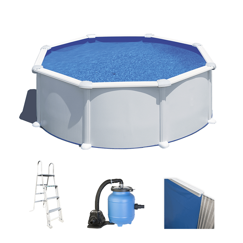 gre atlantis ronde Ø350 x 120cm piscine hors sol en acier filtre aqualoon