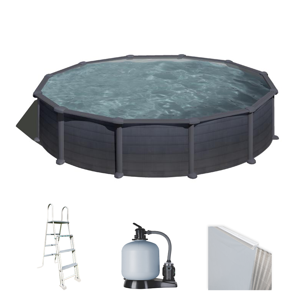 gre granada ronde Ø550 x 132 cm piscine hors sol en acier