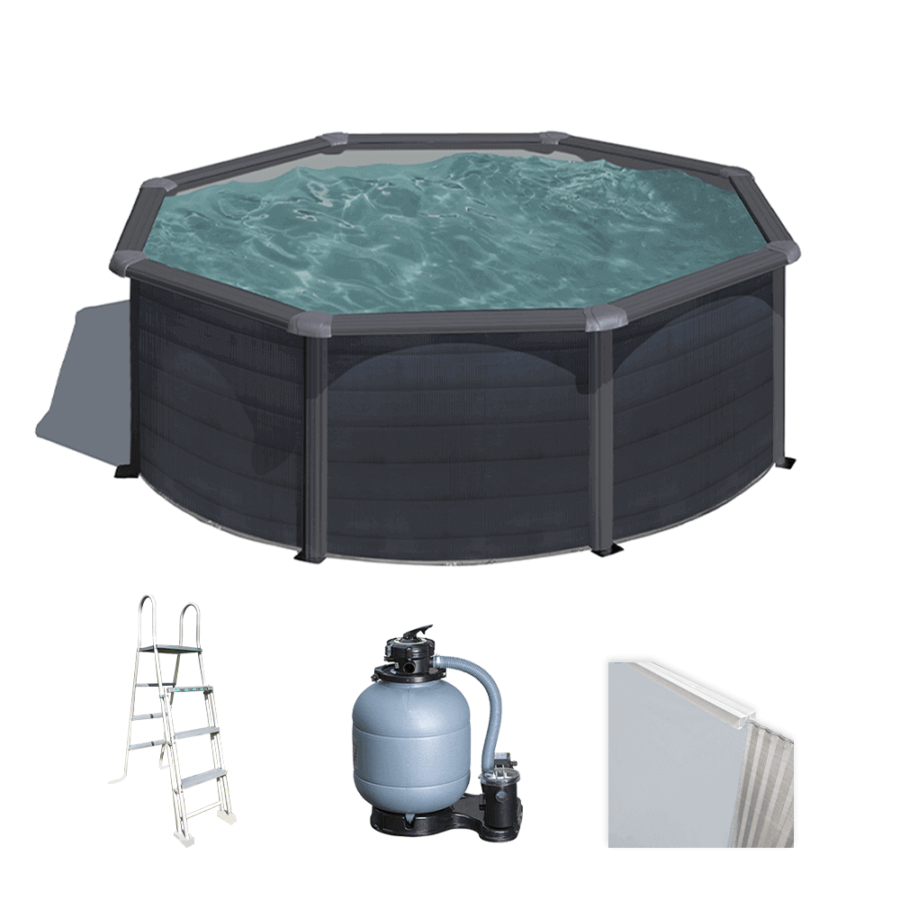 gre kea ronde Ø300 x 120 cm piscine hors sol en acier
