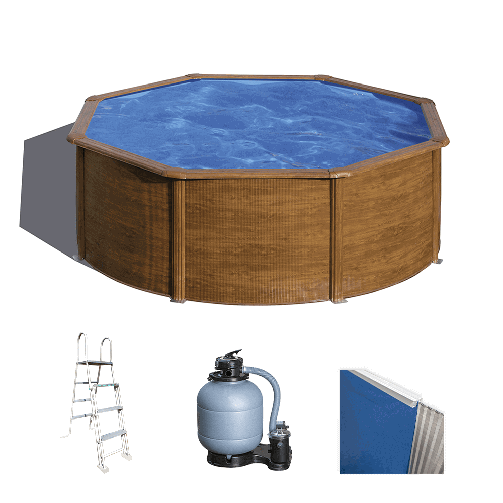 gre pacific ronde Ø300 x 120 cm piscine hors sol en acier