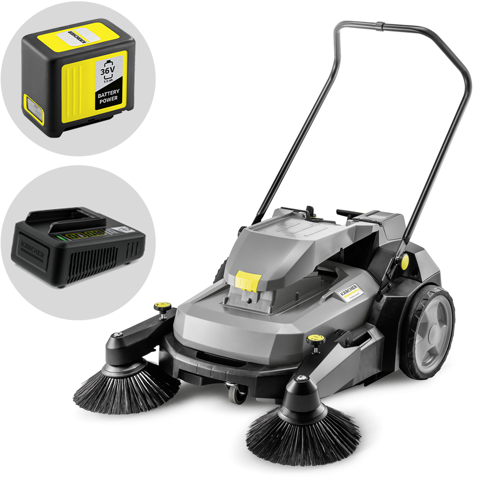 karcher km 70/25 c bp 2sb balayeuse à batterie avec bac de ramassage 36v 5ah
