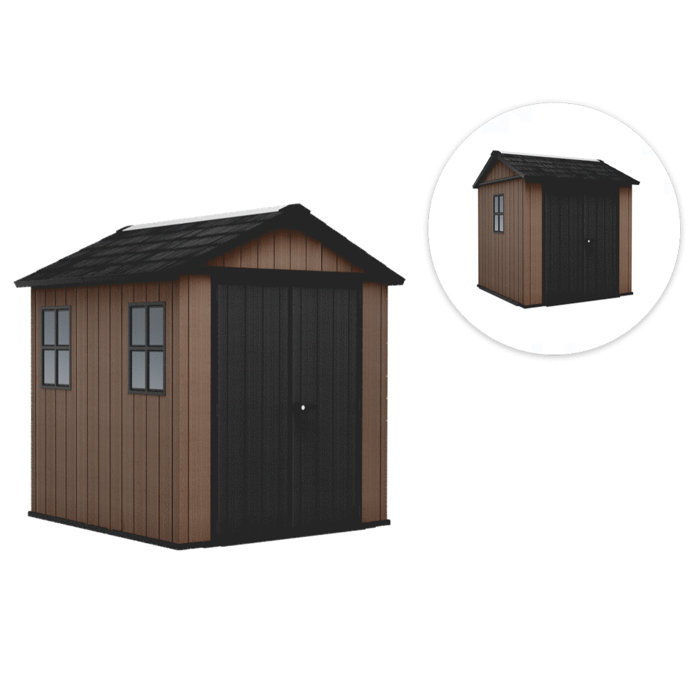 keter newton plus 757/775 abri de jardin avec fenêtres 230 x 223