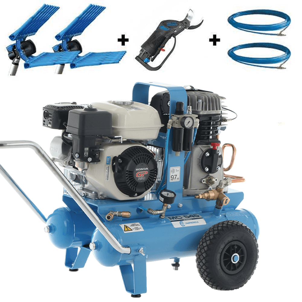 kit motocompresseur campagnola mc 545 honda gp160 + 2 peignes vibreurs pneumatiques tuono evo + sécateur pneumatique victory Ma boutique